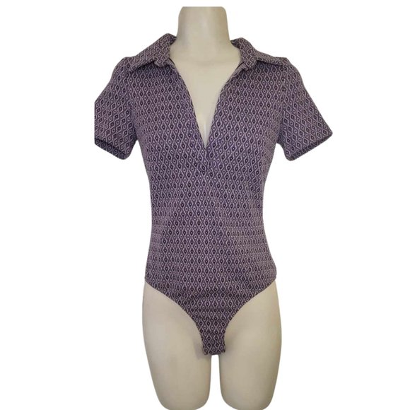 Zara Purple  Open Back Bodysuit  - Picture 1 of 5